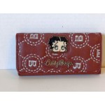 Betty Boop Tri-fold Wallet #051 Bb Face Design Brown